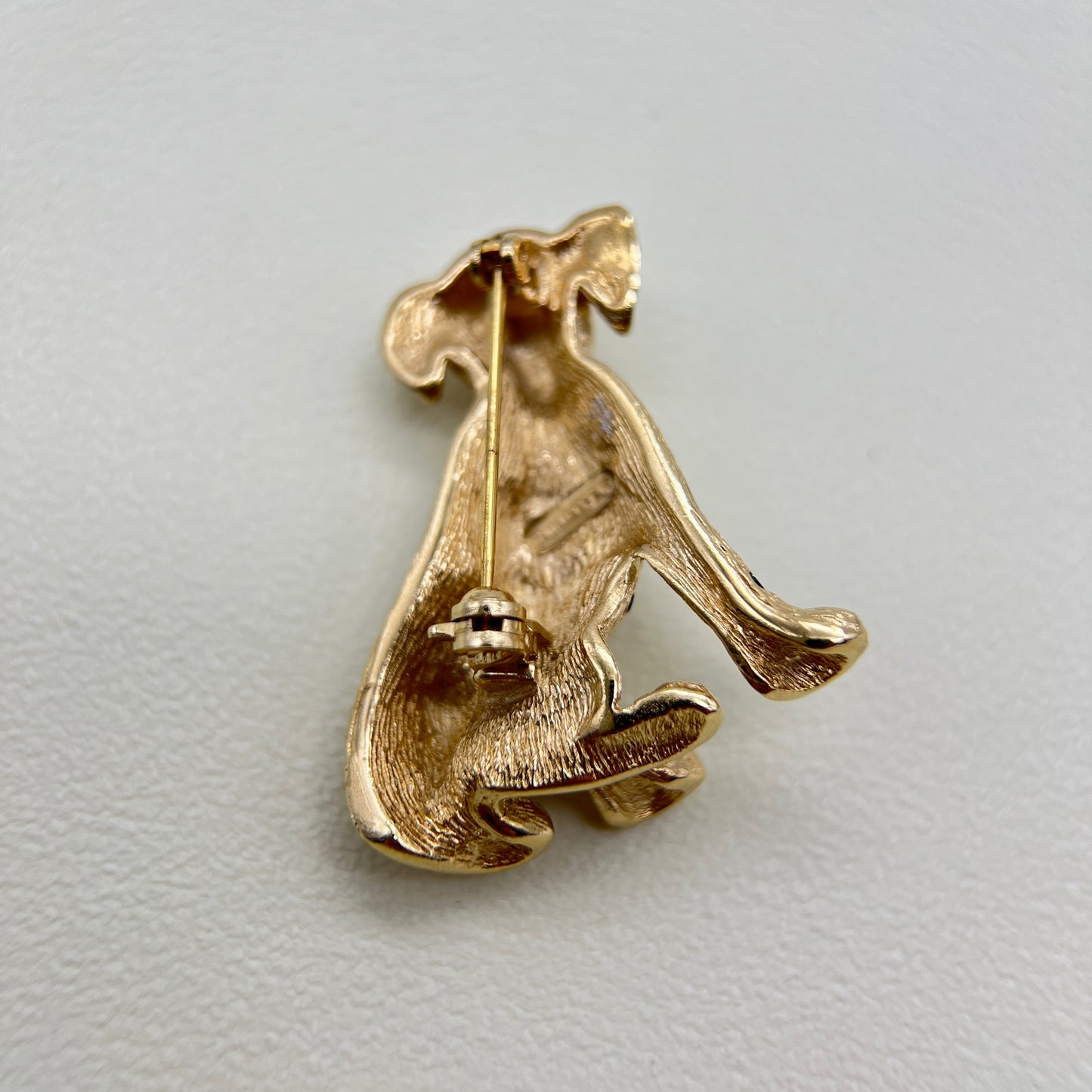 Burberry Vintage Dog Motif Black Stone Golden Brooch