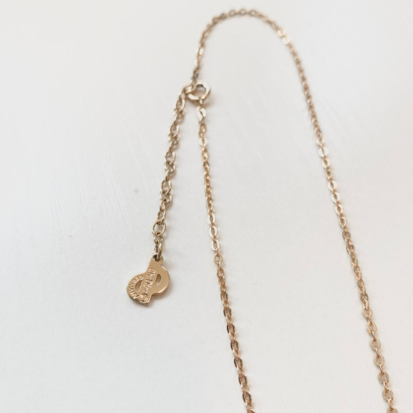 Christian Dior Vintage Pearl and Rhinestone Golden Necklace