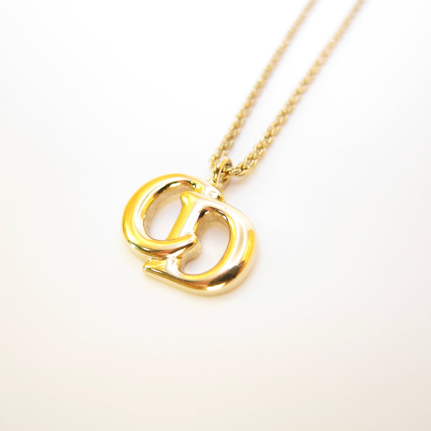 Christian Dior Vintage CD Logo Golden Necklace