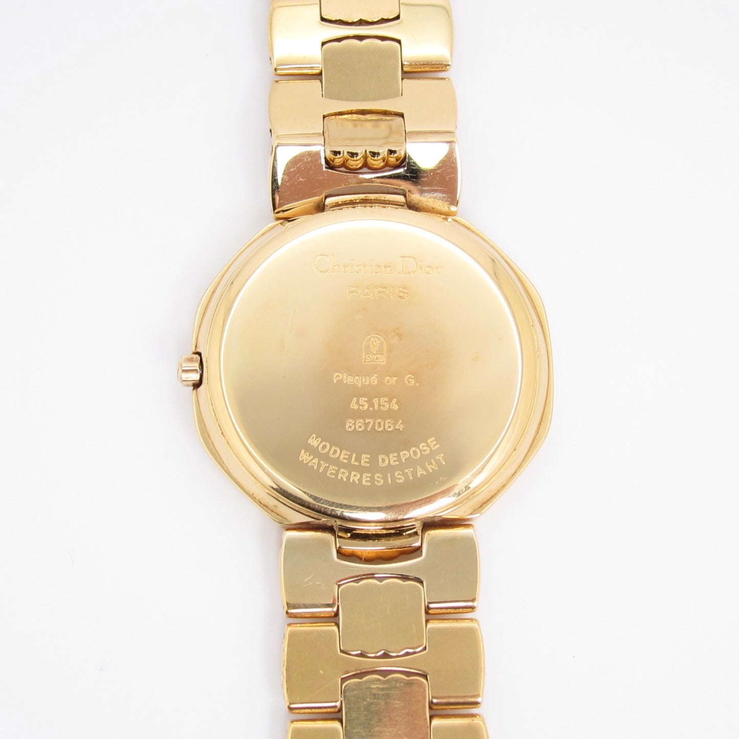 Christian Dior Vintage Octagon Golden and Diamond Dial Quartz Watch