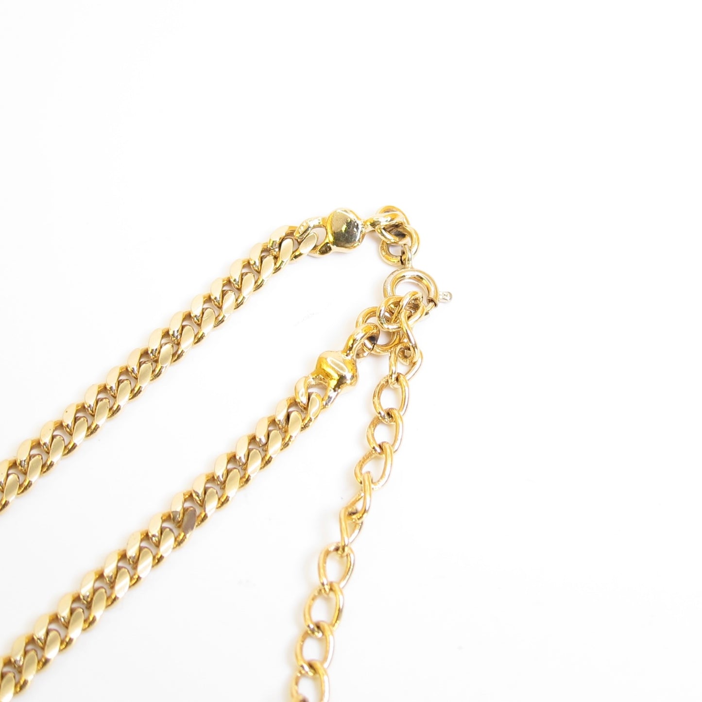 Christian Dior Vintage Rhinestone Golden Chain Necklace