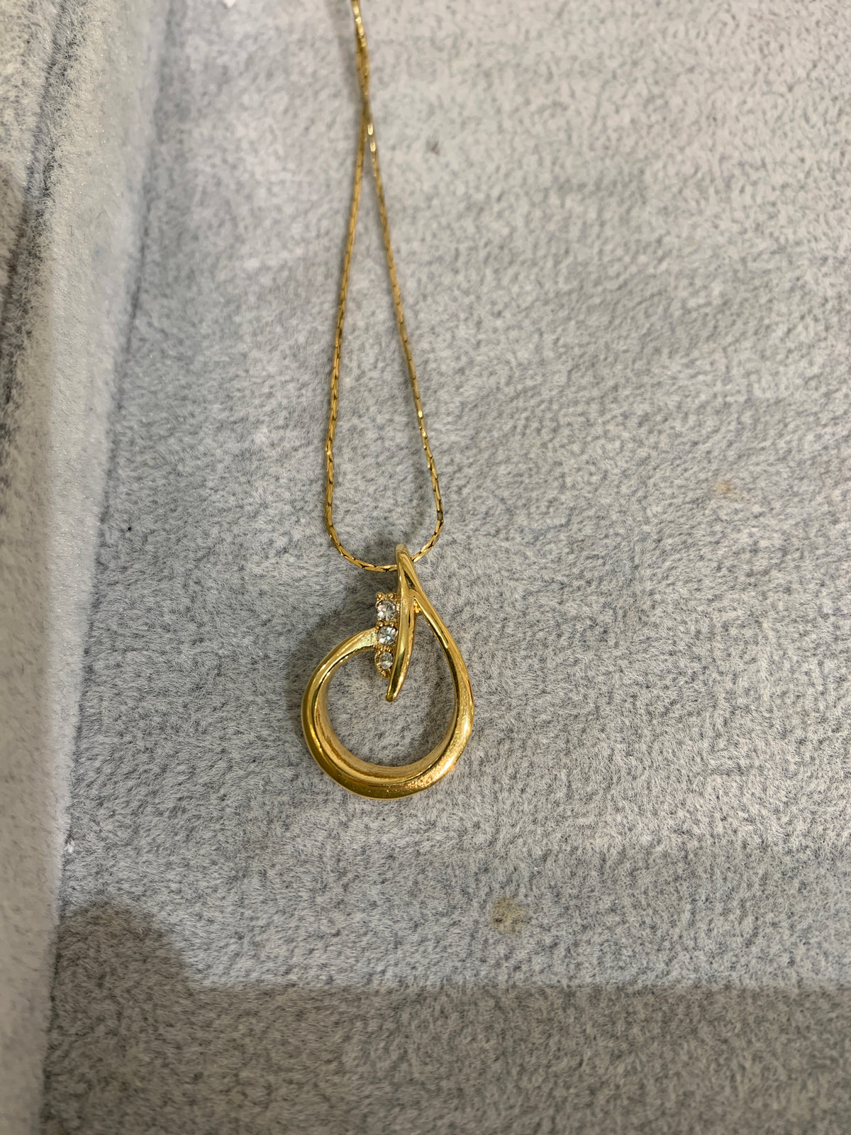 Givenchy G Logo with Rhinestone Golden Necklace