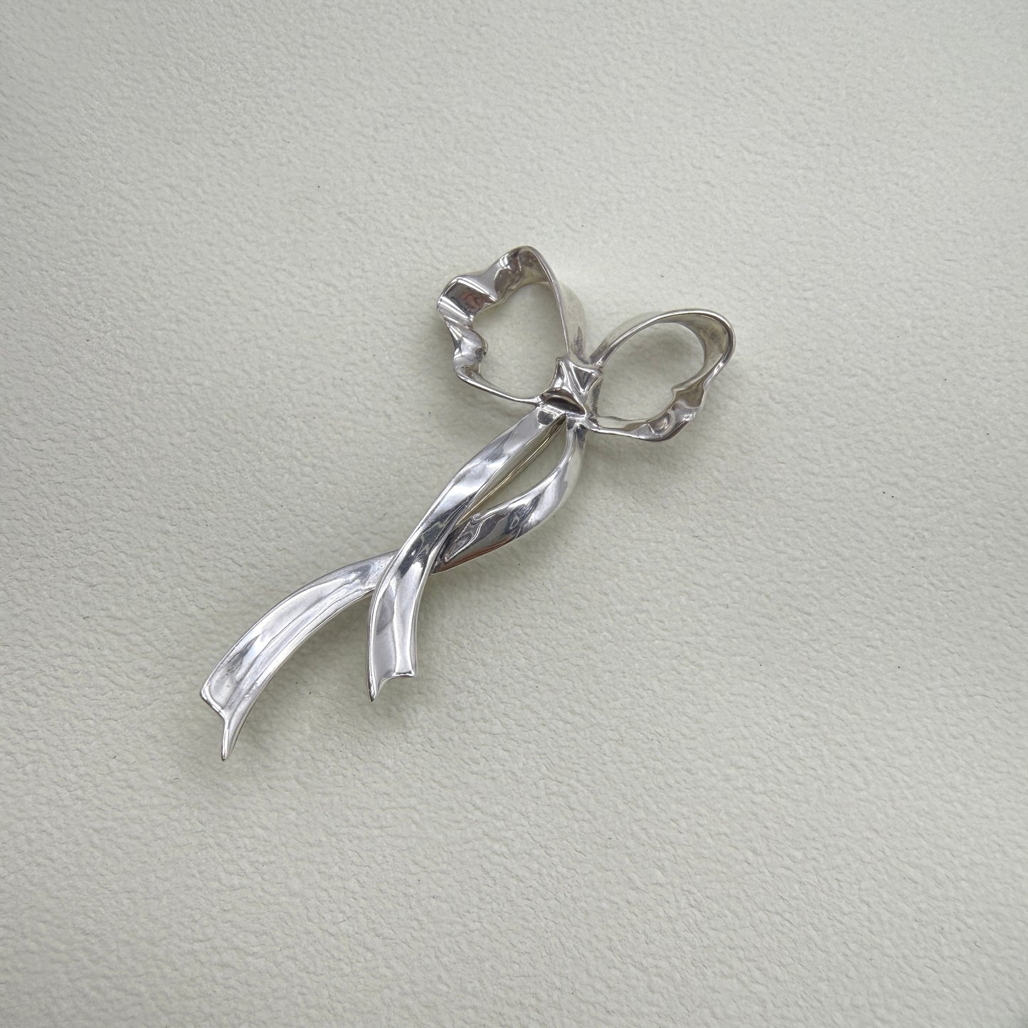 Tiffany Vintage Ribbon Motif 925 Silver Brooch