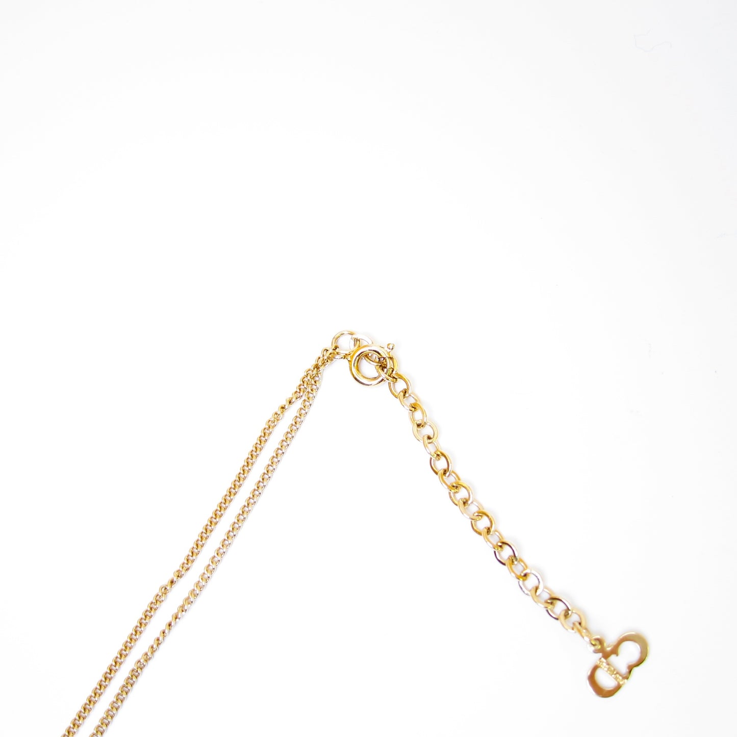 Christian Dior Vintage CD Logo in Oval Shape Golden Necklace
