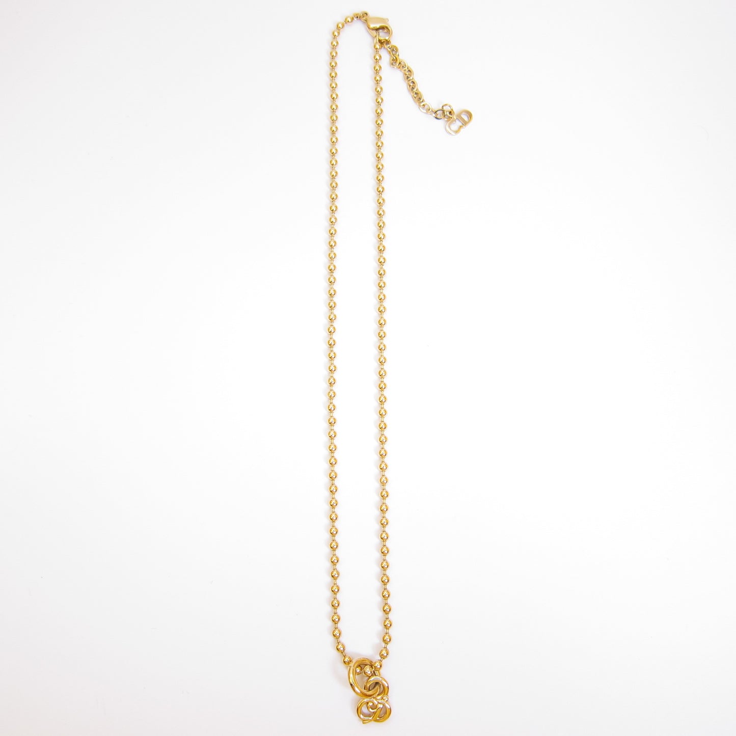 Christian Dior Vintage CD Logo Golden Necklace