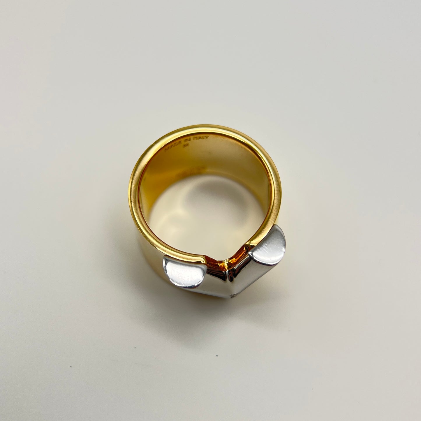 Louis Vuitton Two Tone V Logo Golden Ring#14