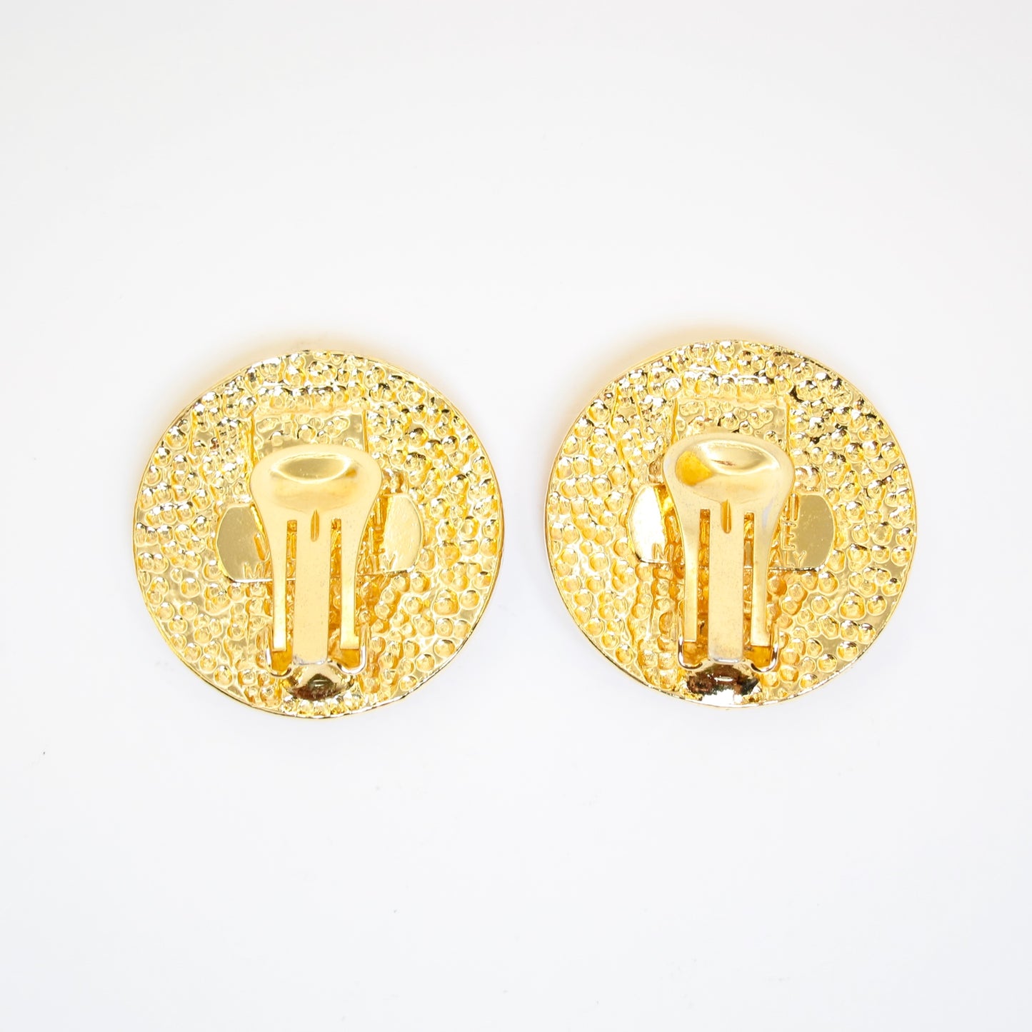 Gianni Versace Vintage Medusa Logo Golden Clip-on Earrings