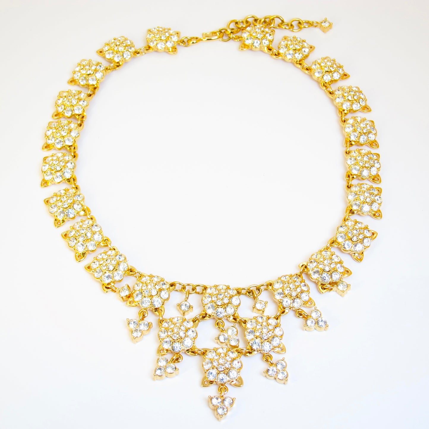 Monet Vintage Rhinestone Golden Necklace