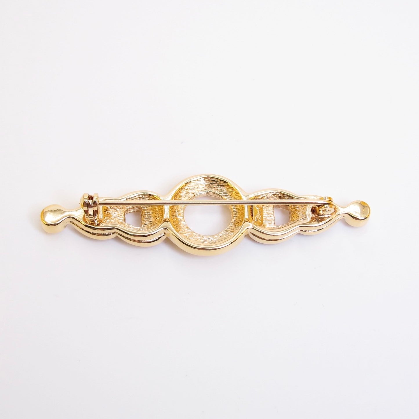 Christian Dior Vintage Rhinestone Geometric Bar Brooch
