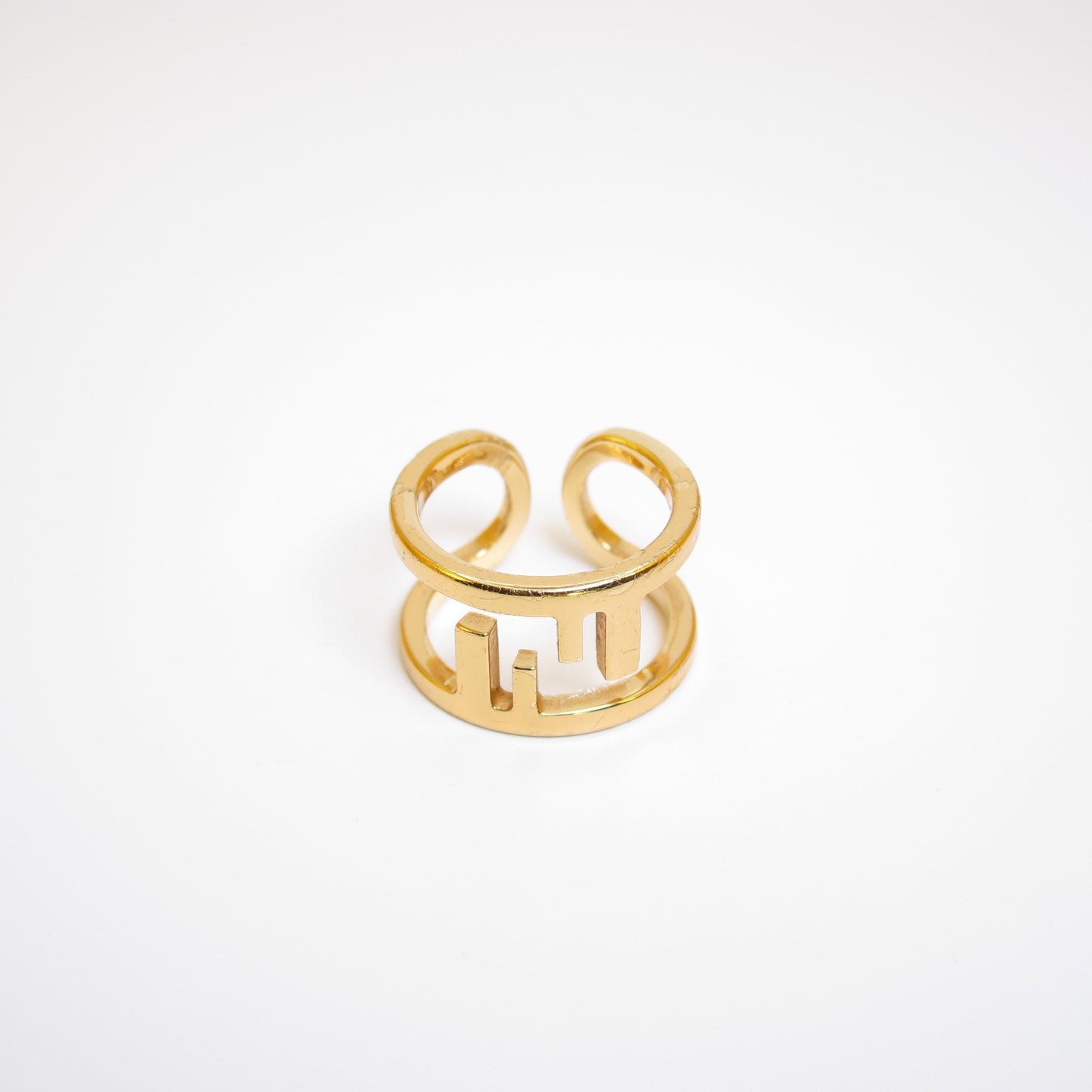 Fendi Vintage O'Lock Golden Ring