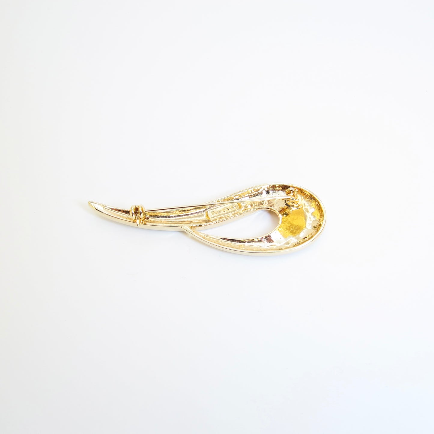Pierre Cardin Vintage Stylish Rhinestone Silver and Golden Brooch