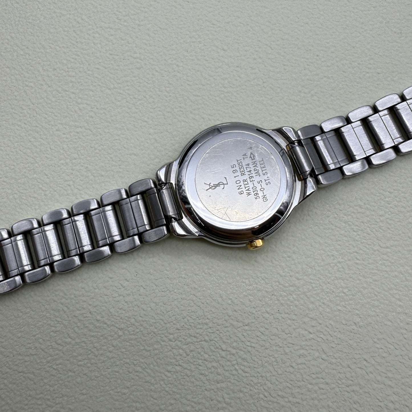 Yves Saint Laurent Vintage Round Ivory Face Two Tone Ladies Watch