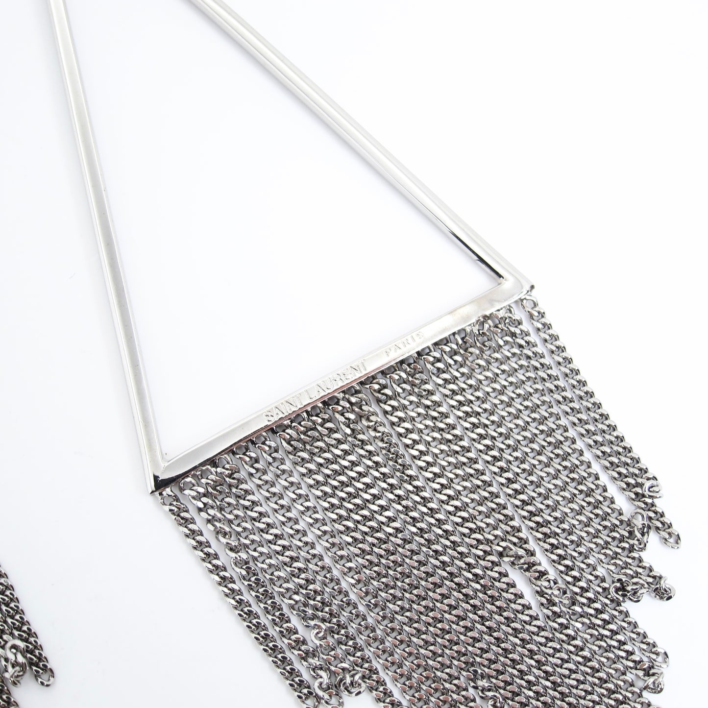 Yves Saint Laurent Vintage Stylish Dangle Silver Clip-on Earrings