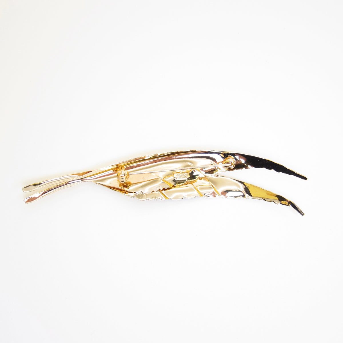 Christian Dior Vintage Feather Motif Golden Brooch