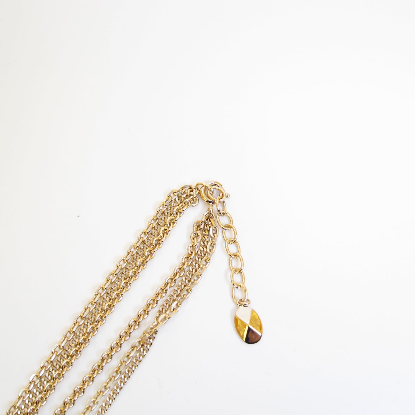 Christian Dior Vintage Logo and Heart Motif Golden Necklace