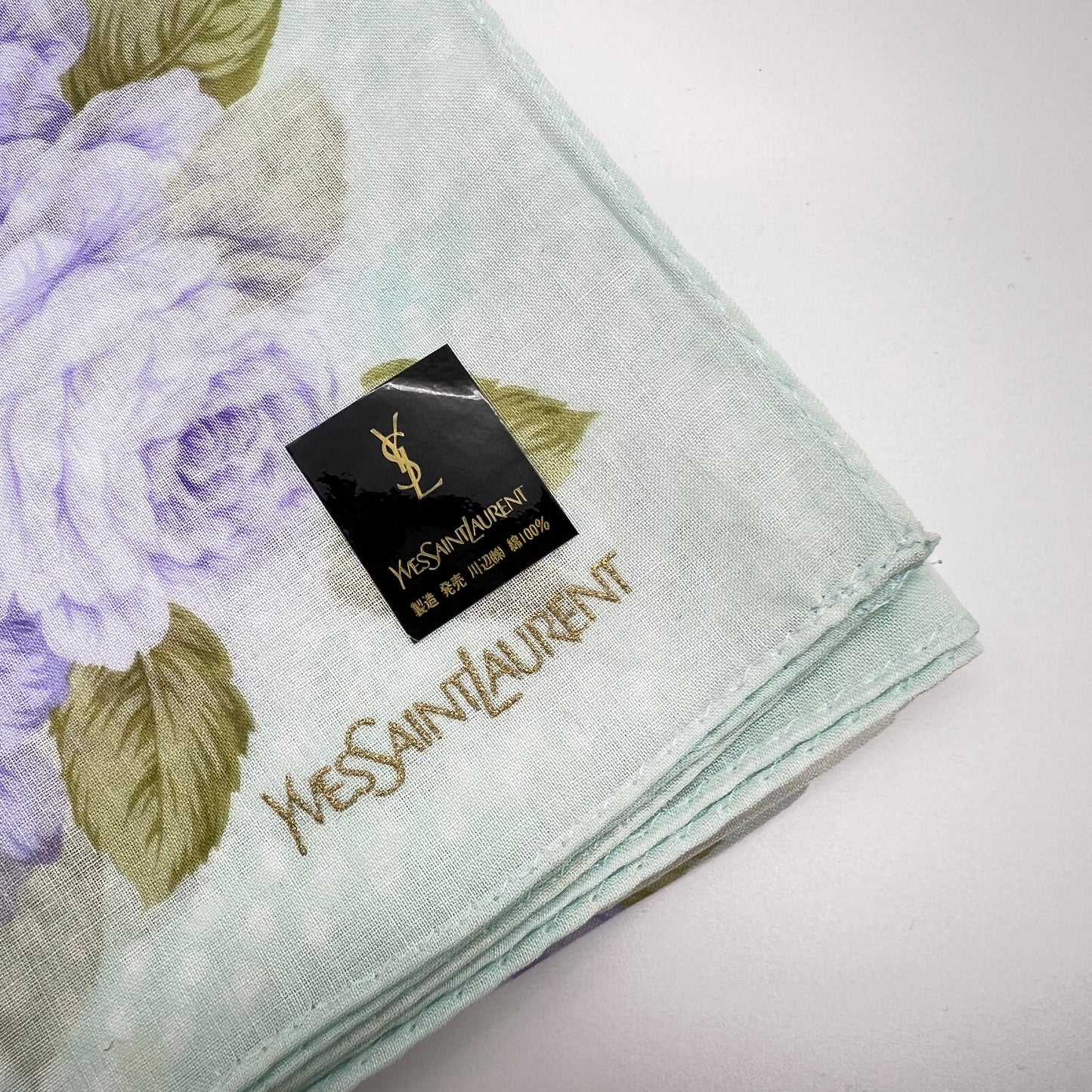 Yves Saint Laurent Vintage Unused Cotton Handkerchief, Pocket Square