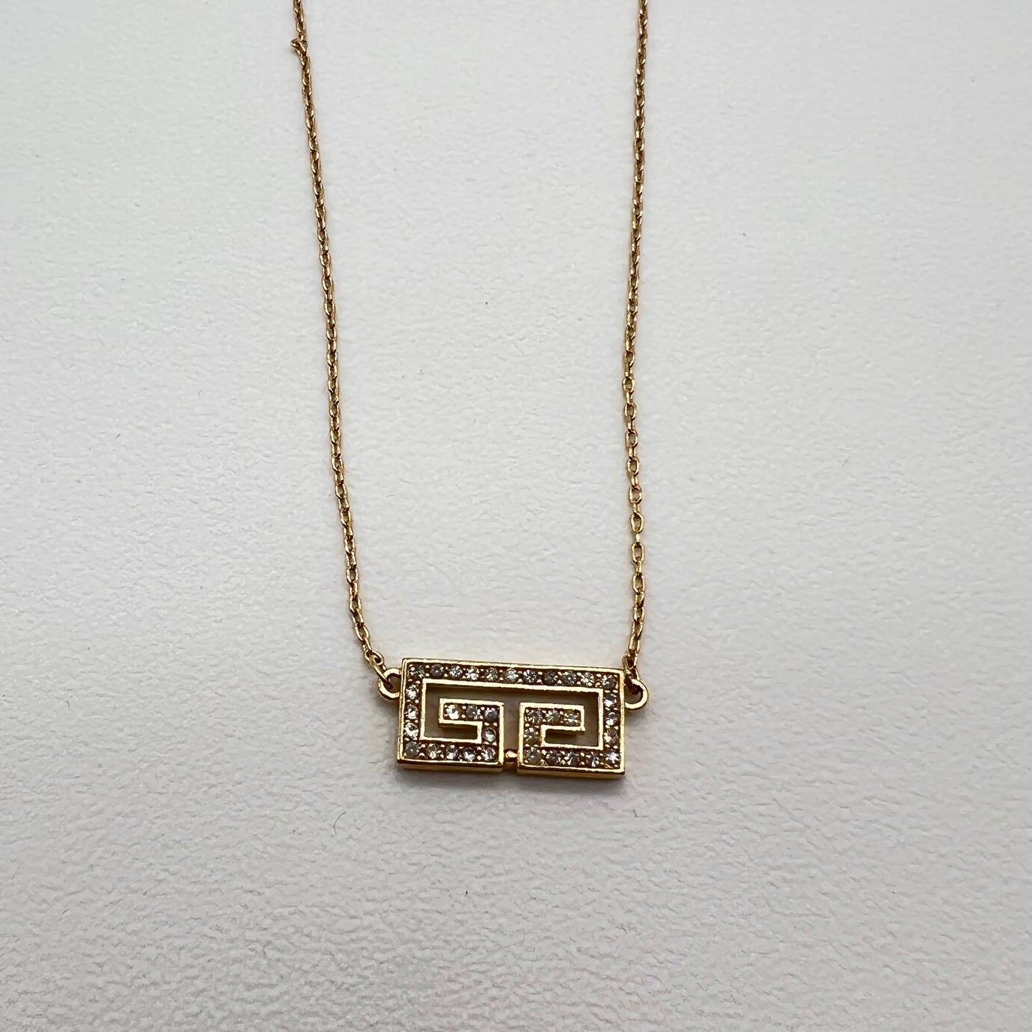 Givenchy 復古 GG 標誌水鑽金色項鍊