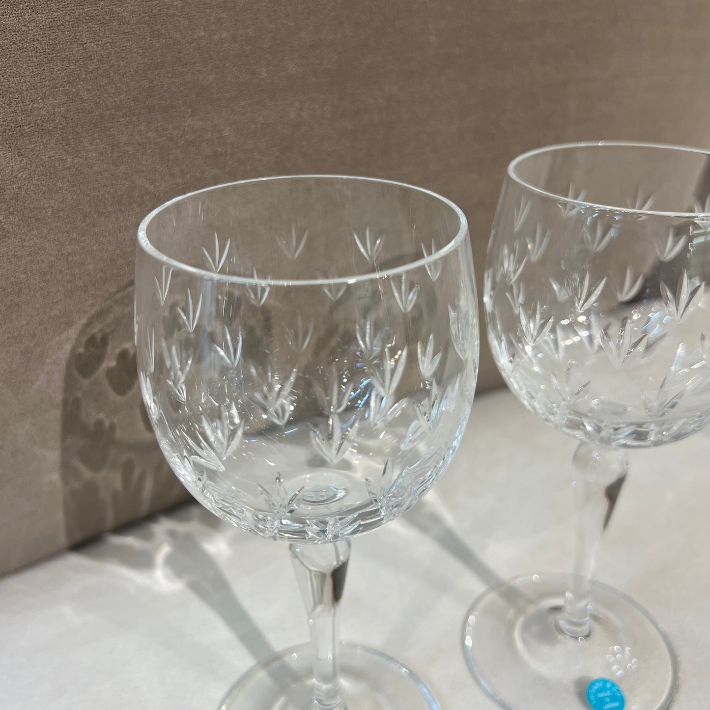 Tiffany Vintage Unused Flower Motif Wine Glasses Set of 2