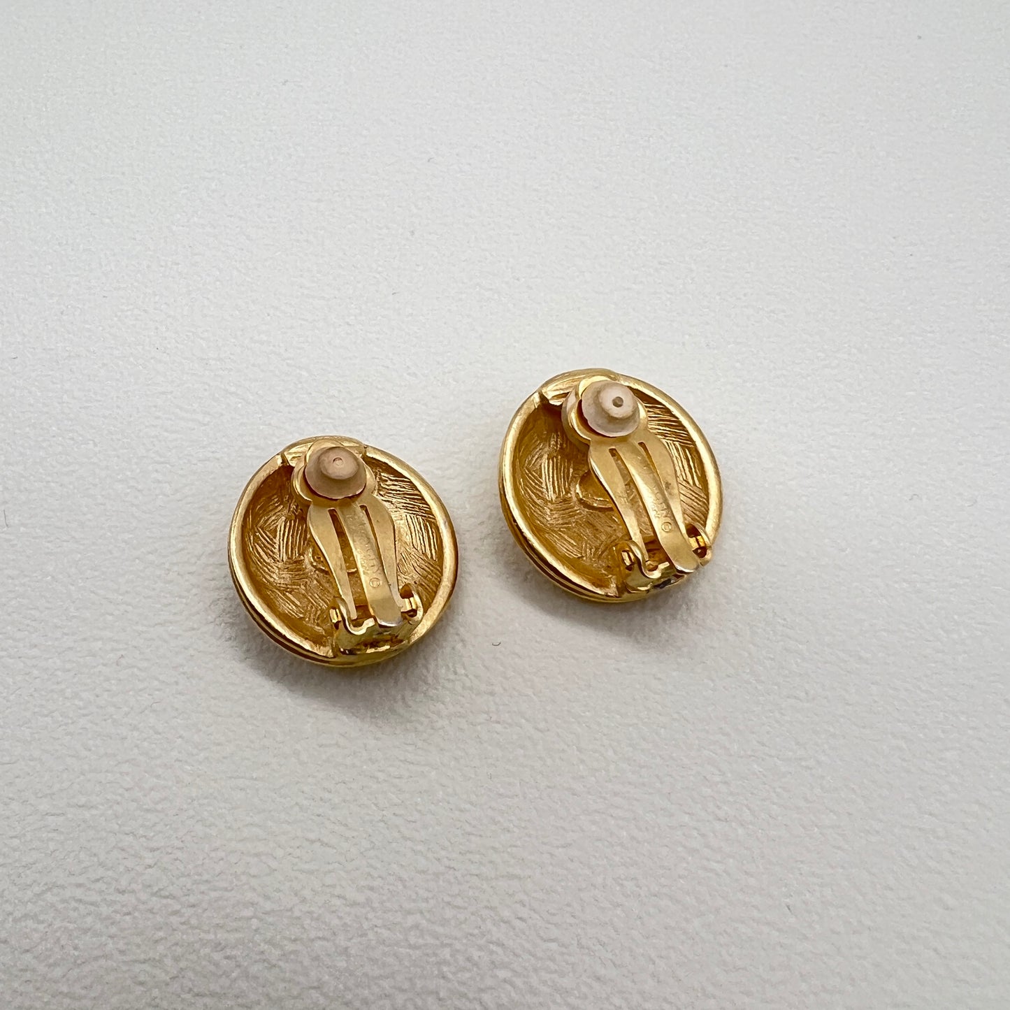 Givenchy Vintage Circle Shape Golden Clip-on Earrings