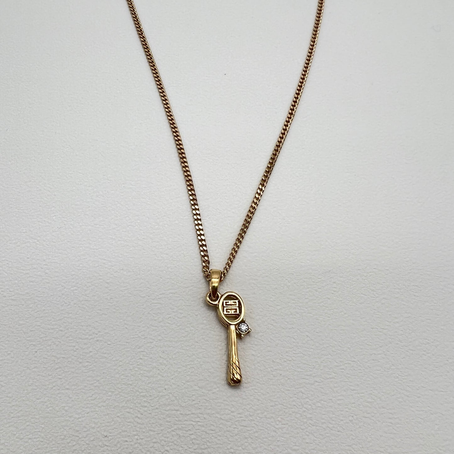Givenchy Vintage 4G Logo Racket Pendant Golden Necklace