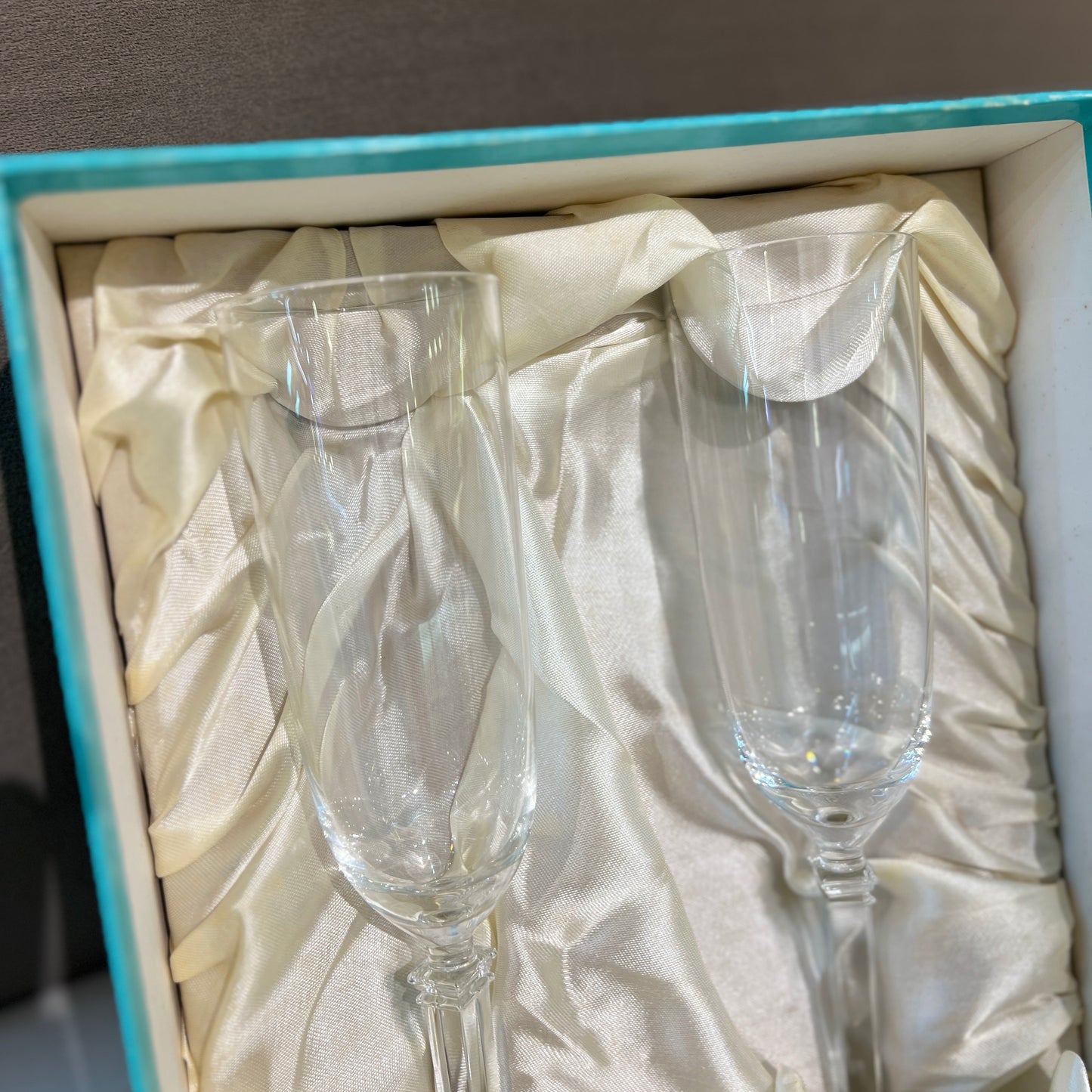 Tiffany Vintage Flute Type Champagne Glass Set of 2