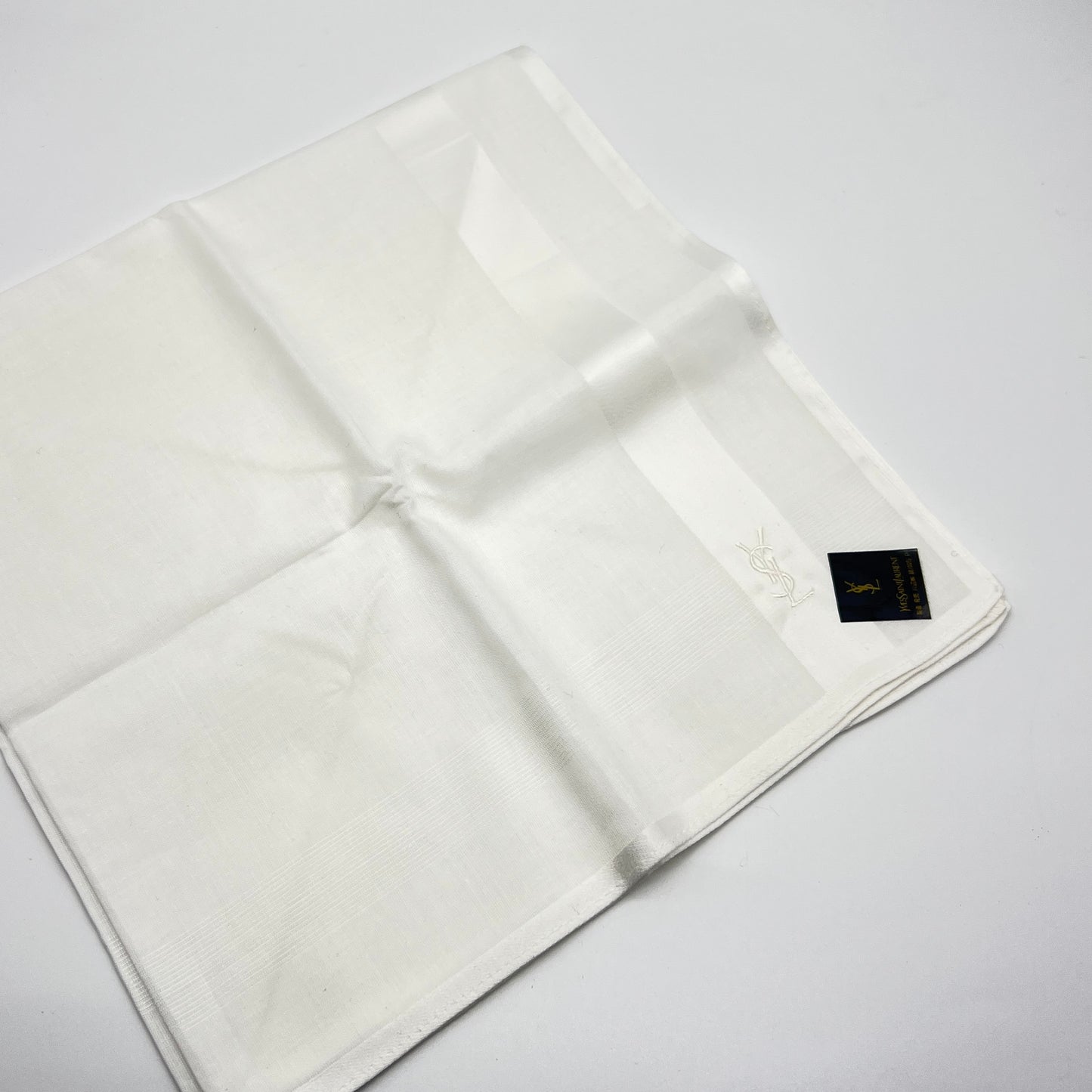 Yves Saint Laurent Vintage Unused Cotton Handkerchief, Pocket Square