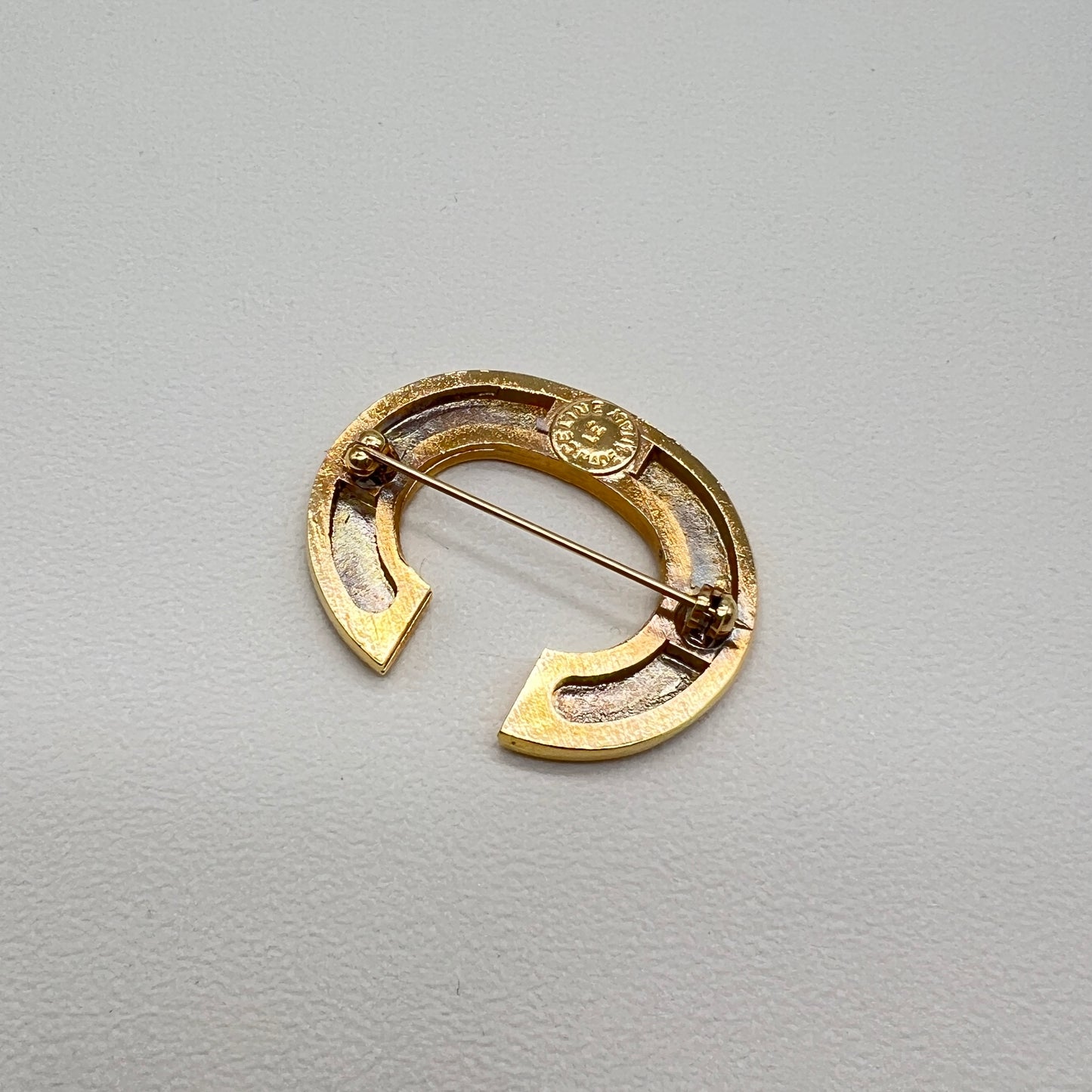 Celine Vintage C Logo Golden Brooch