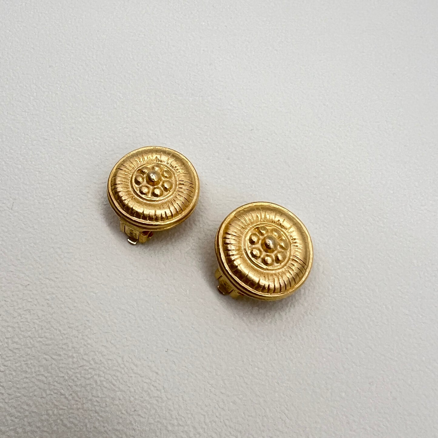 Givenchy Vintage Circle Shape Golden Clip-on Earrings