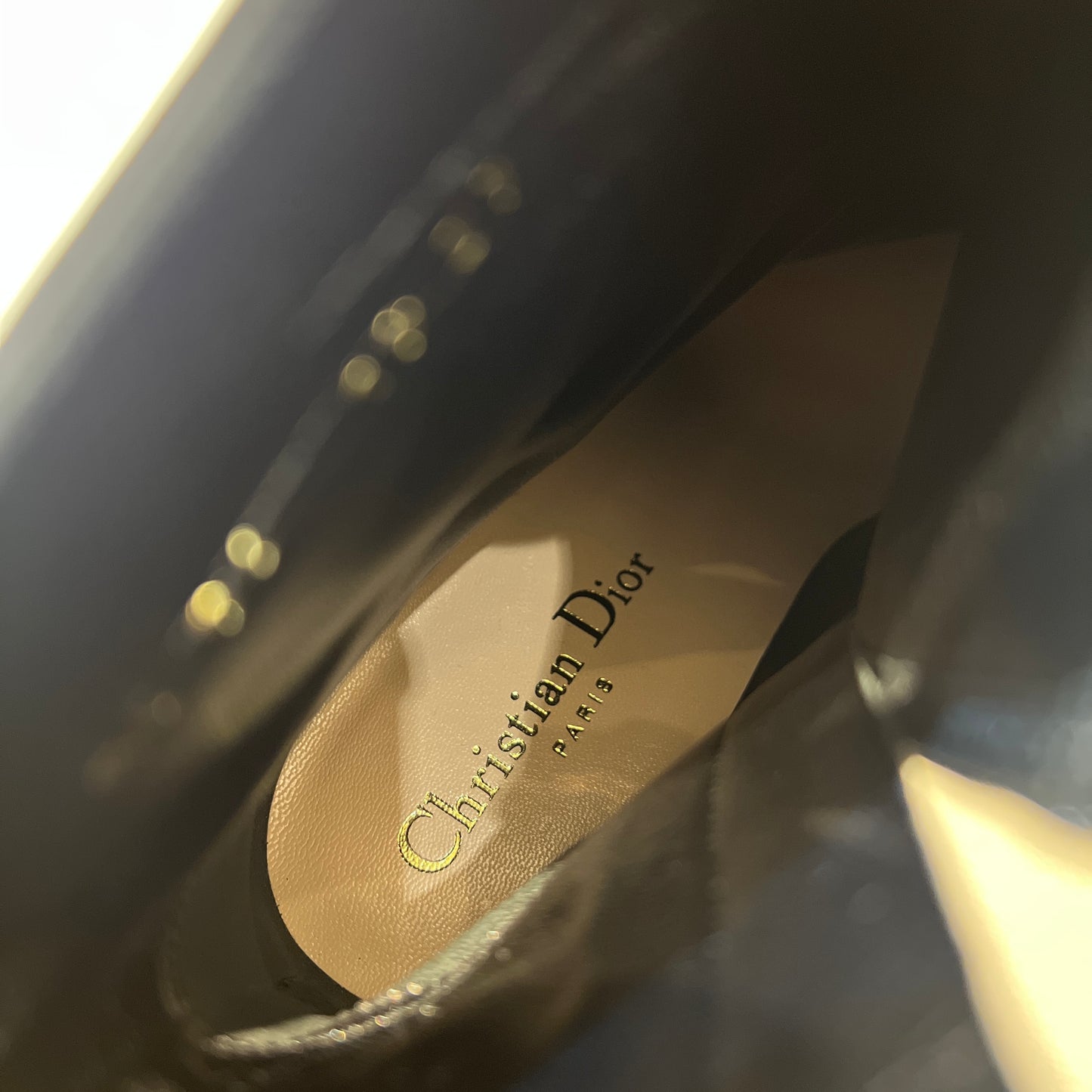 Christian Dior Vintage Black Leather 8Cm Heels Boots
