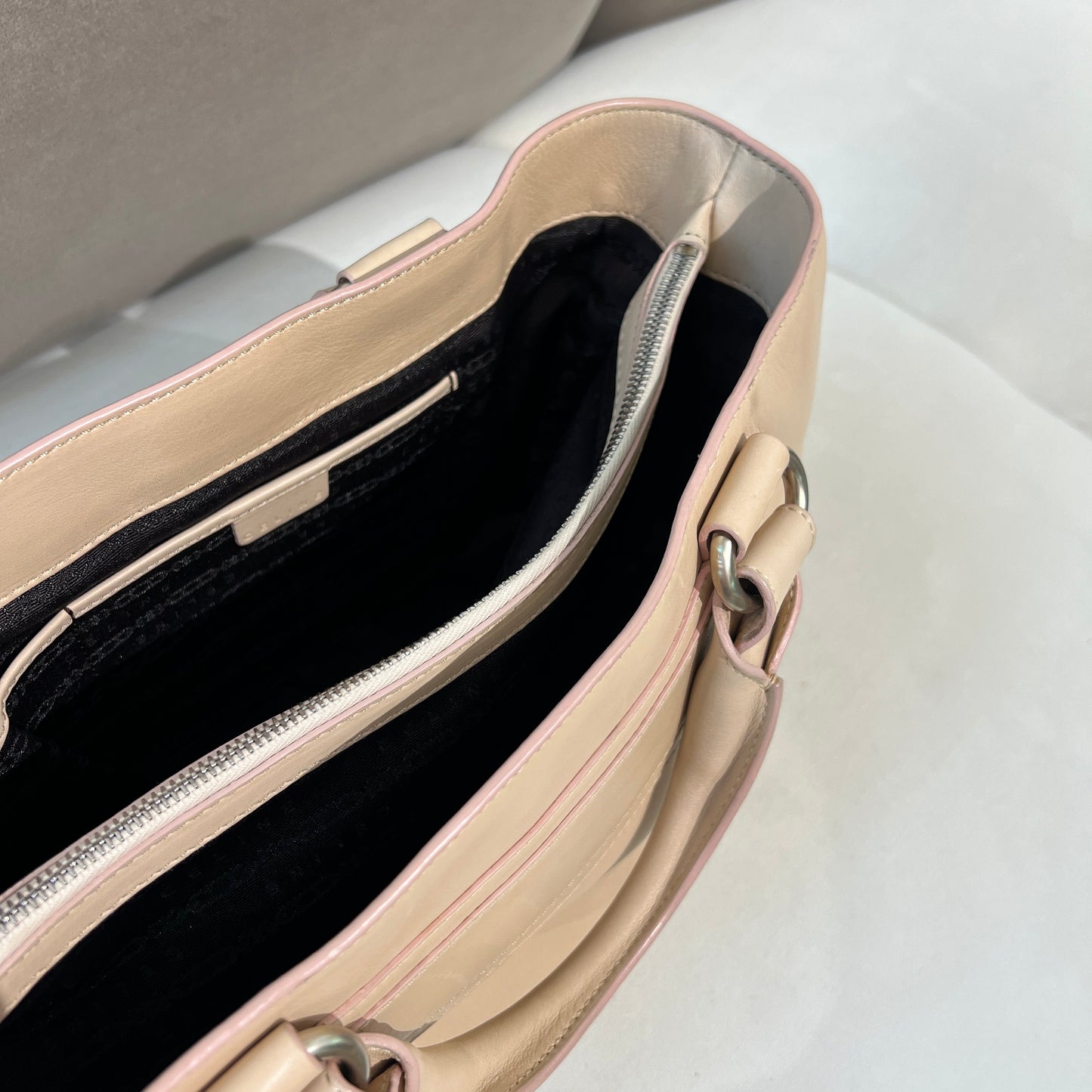 Celine Vintage Beige Pink Leather Boogie Bag