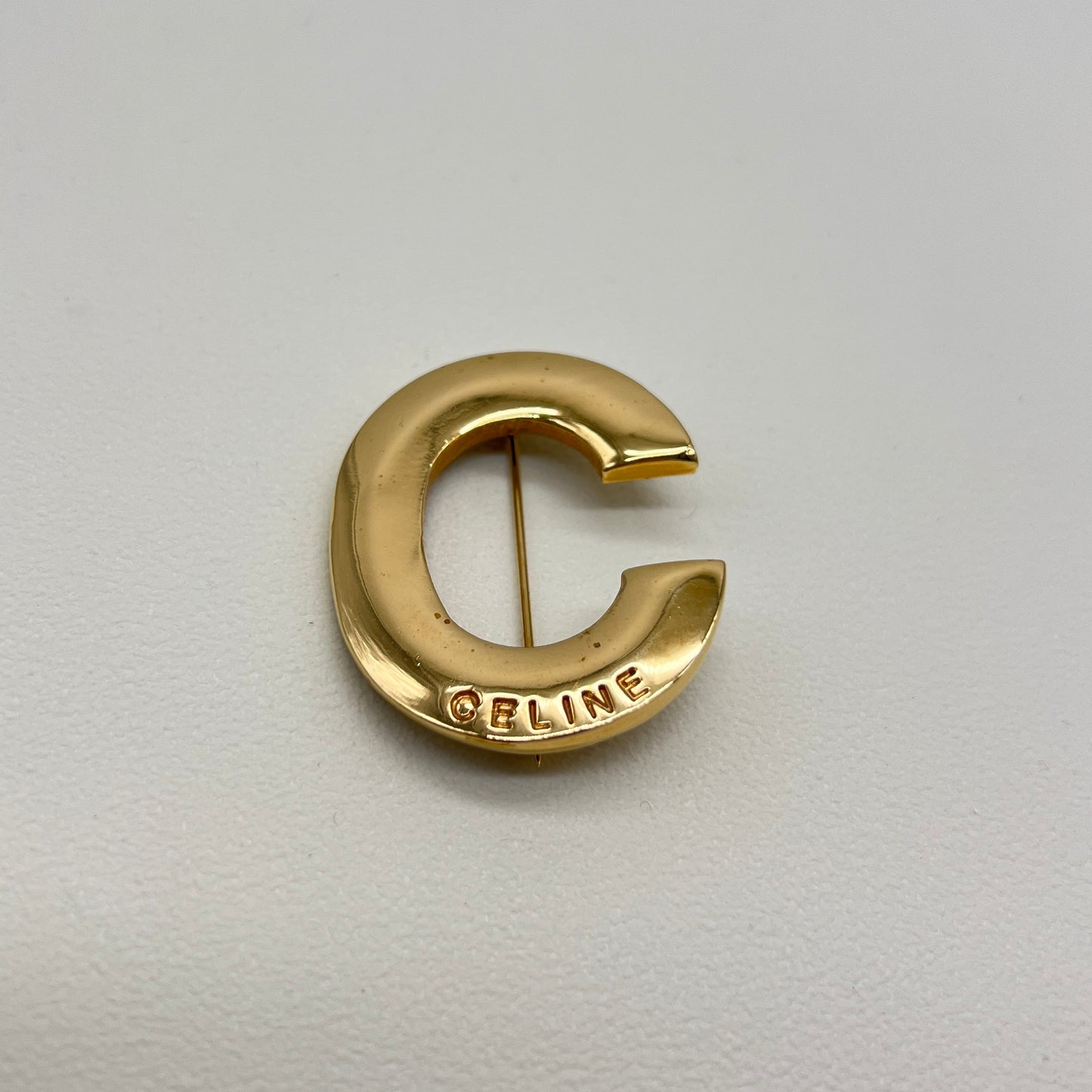 Celine Vintage C Logo Golden Brooch