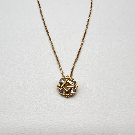Givenchy Vintage G Logo With Rhinestone Golden Necklace