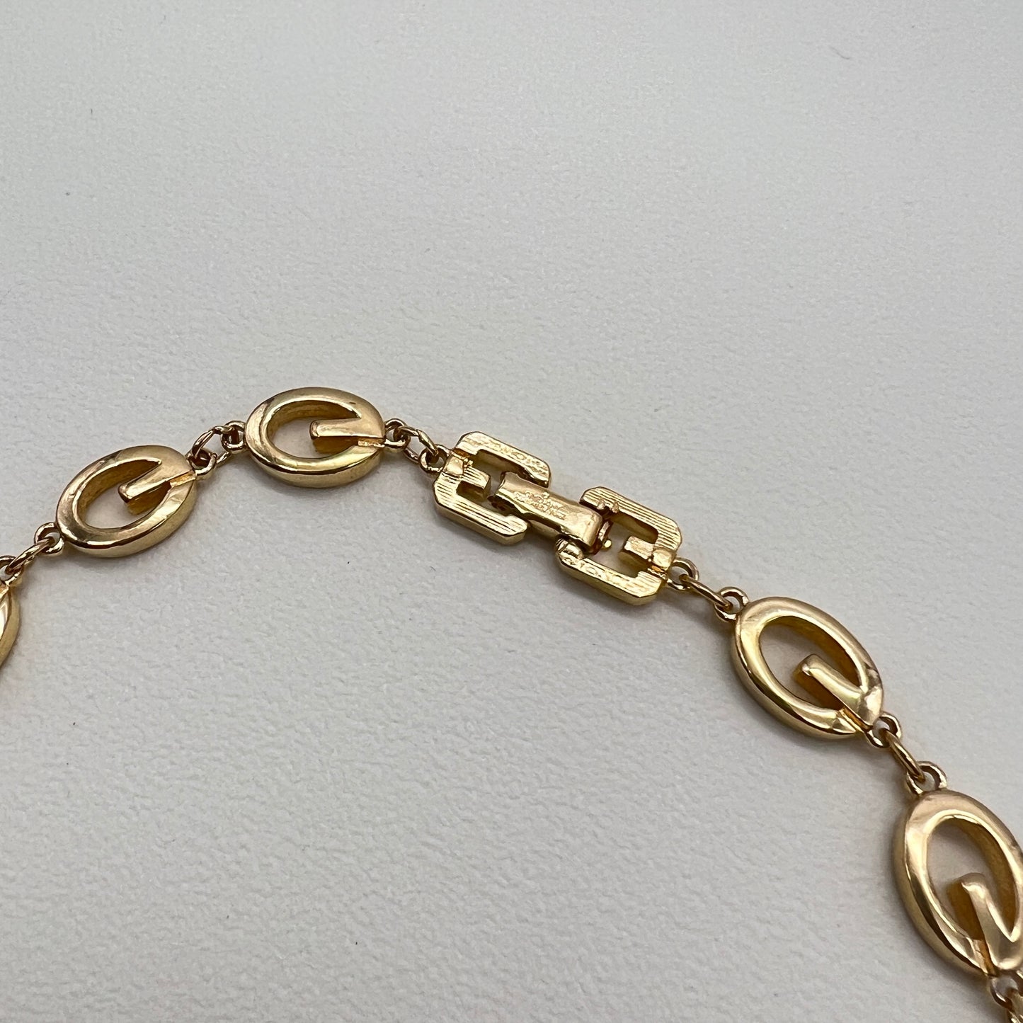 Givenchy Vintage G Logo Motif Golden Necklace