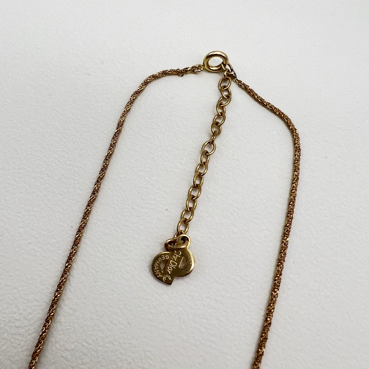Christian Dior Vintage CD Logo Golden Necklace