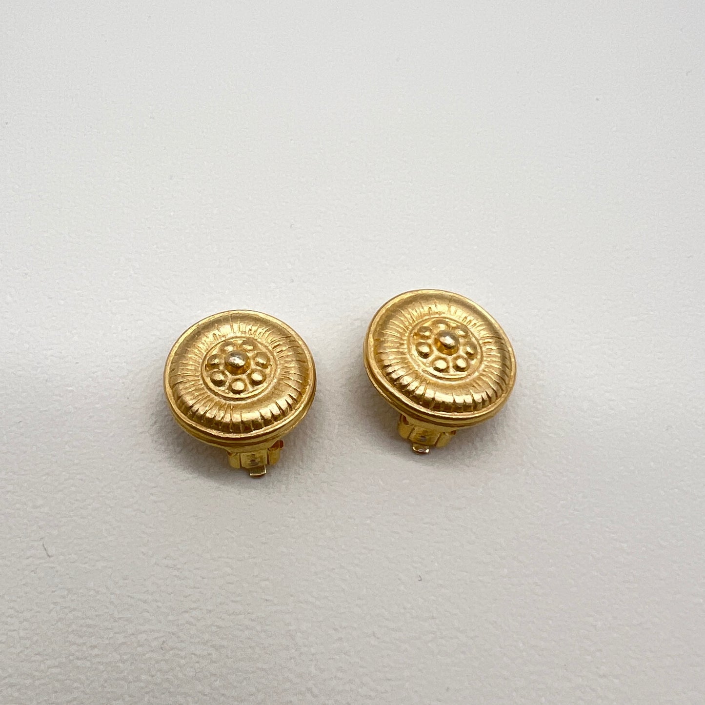 Givenchy Vintage Circle Shape Golden Clip-on Earrings