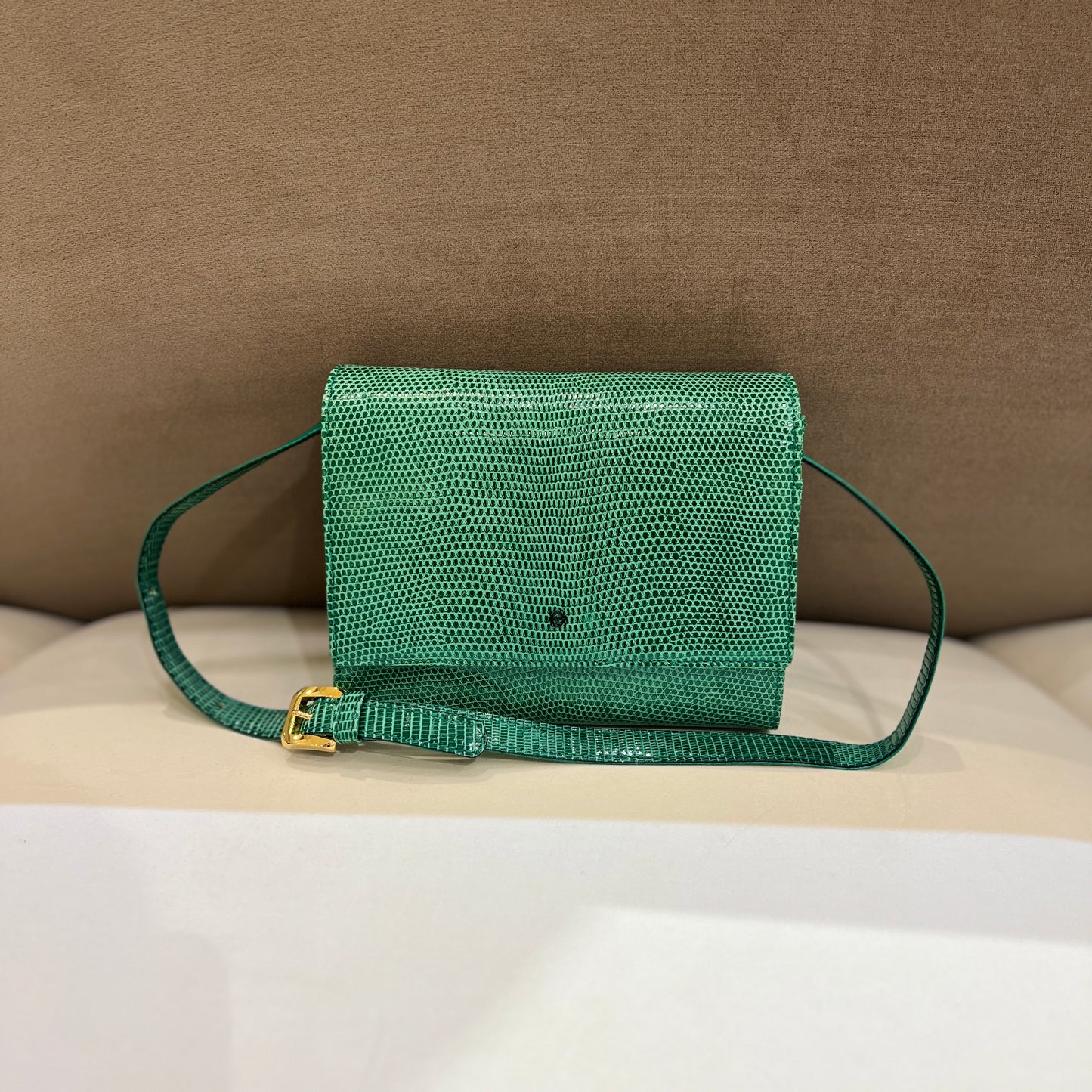 Loewe Vintage Anagram Lizard Shoulder Bag