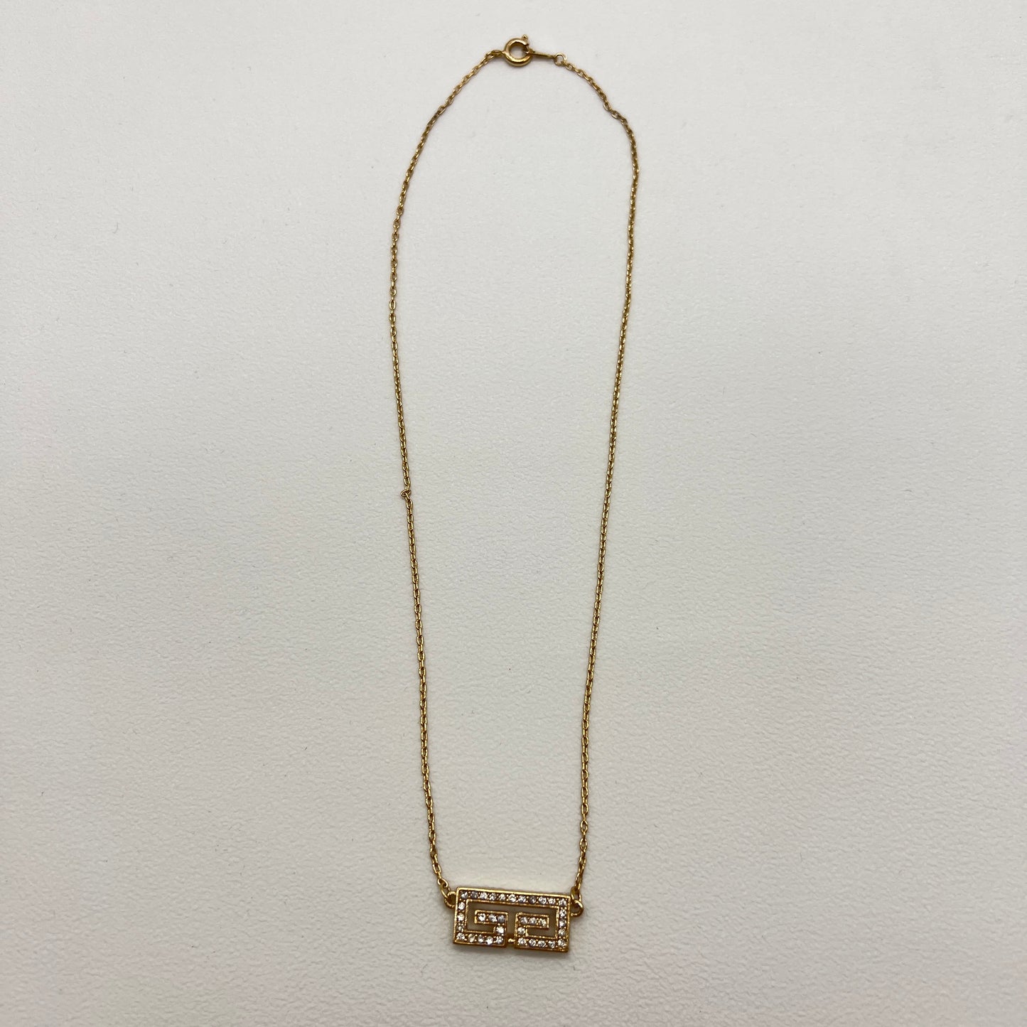 Givenchy 復古 GG 標誌水鑽金色項鍊
