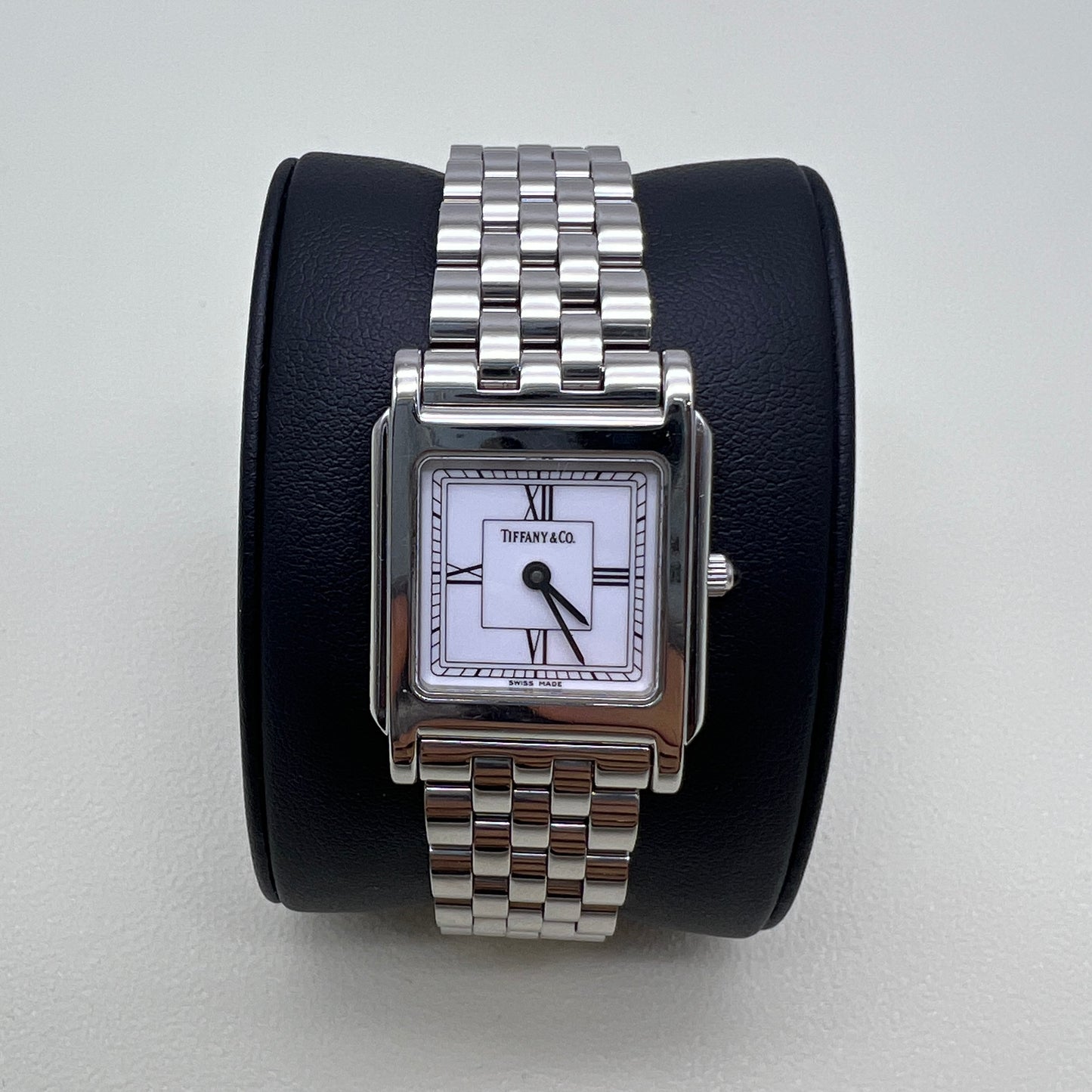 Tiffany Vintage Square White Face Stainless Steel Ladies Watch