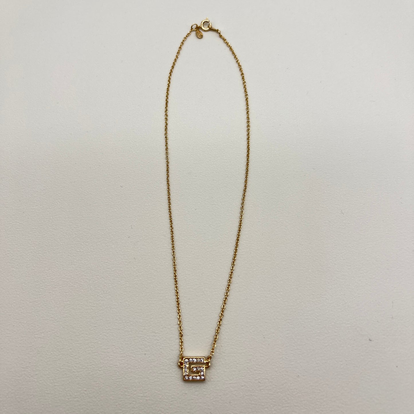 Givenchy Vintage G Logo With Rhinestone Golden Necklace