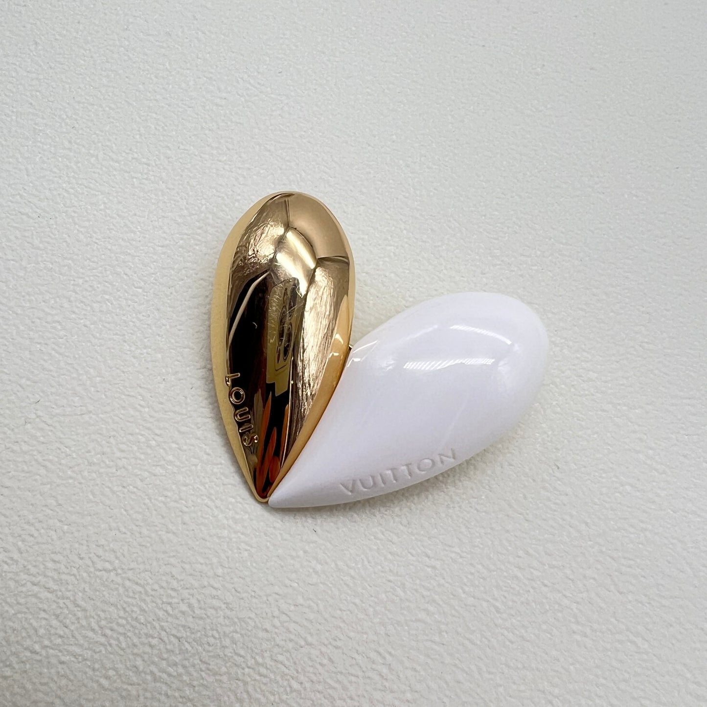Louis Vuitton Vintage Louis Vuitton Logo Heart Motif Two Tone Brooch