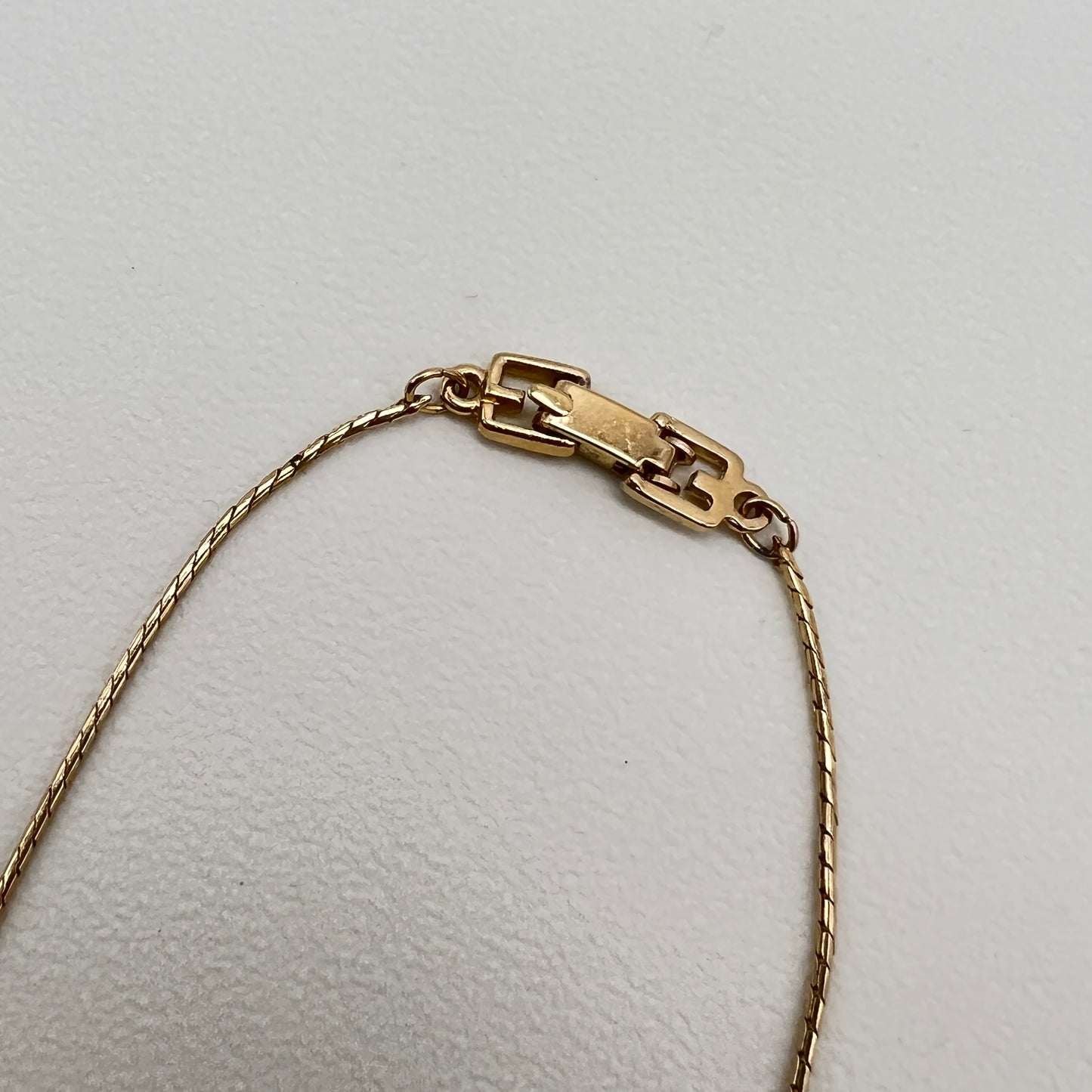 Givenchy Vintage G Logo Heart Pendant Golden Necklace