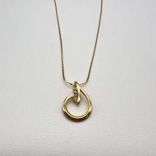 Givenchy Vintage Special G Logo with Rhinestone Golden Necklace