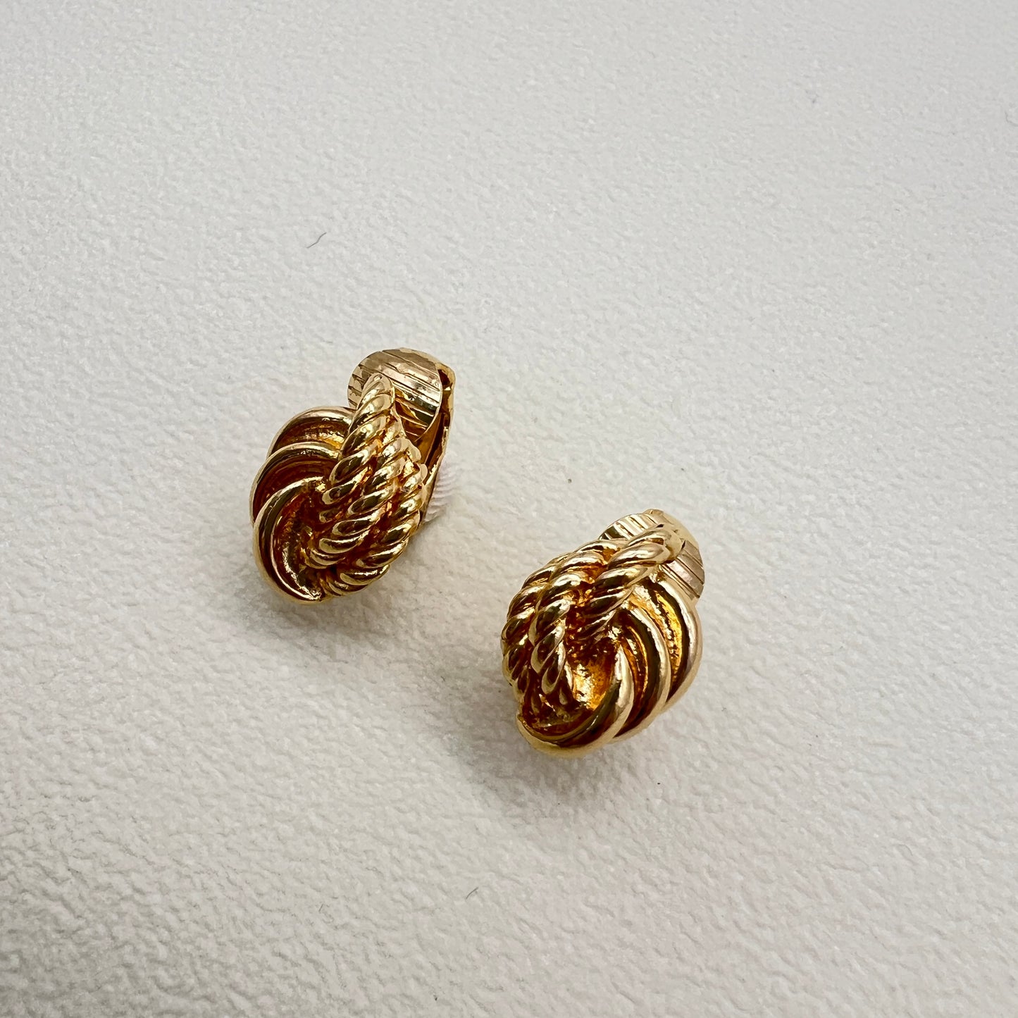 Christian Dior Vintage Twist Golden Clip-on Earrings