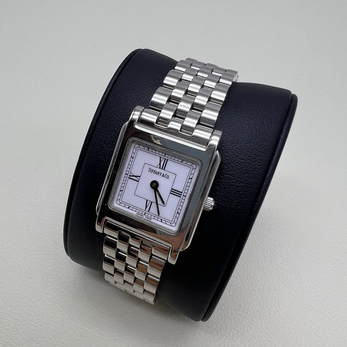 Tiffany Vintage Square White Face Stainless Steel Ladies Watch