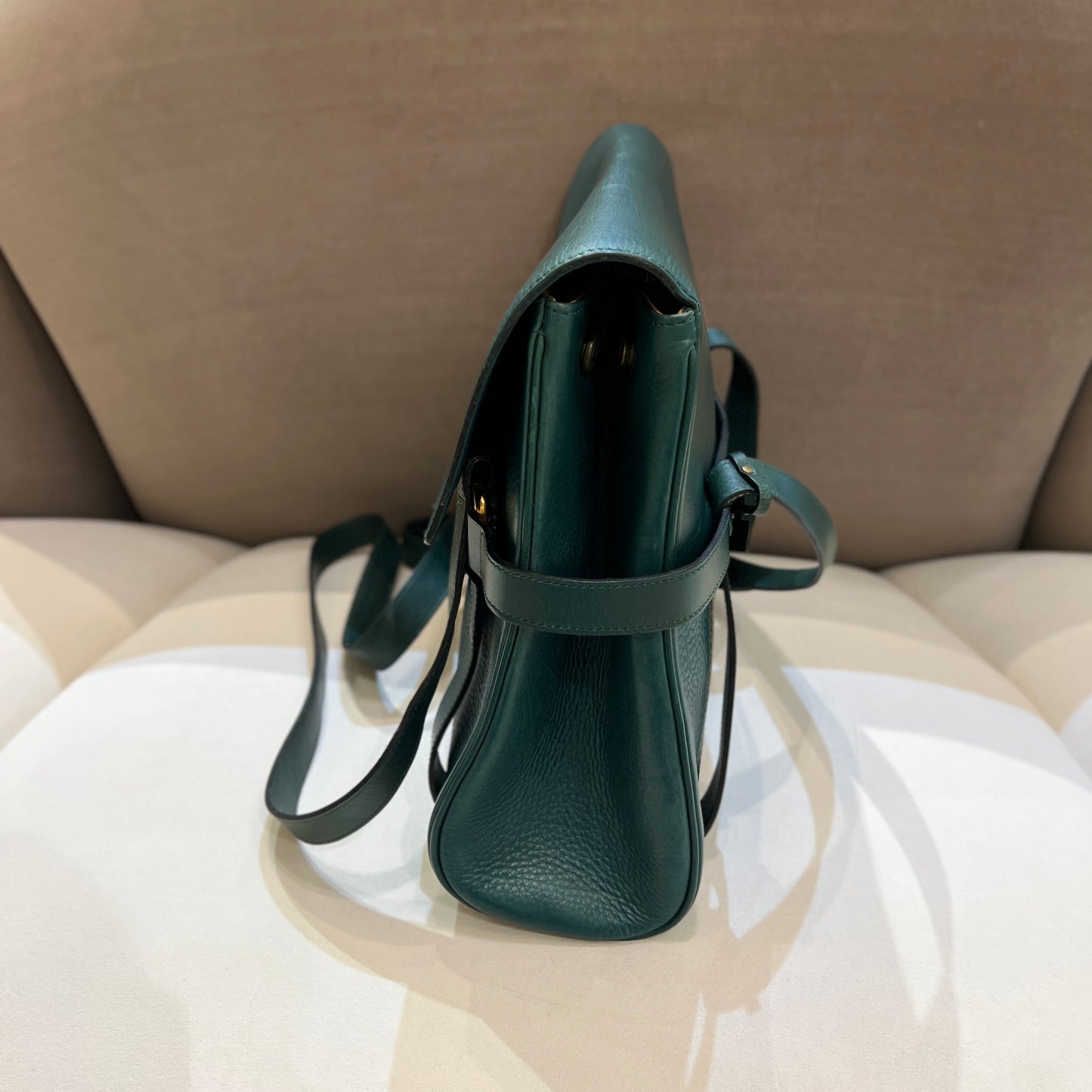 Delvaux Vintage Green Leather Shoulder Bag