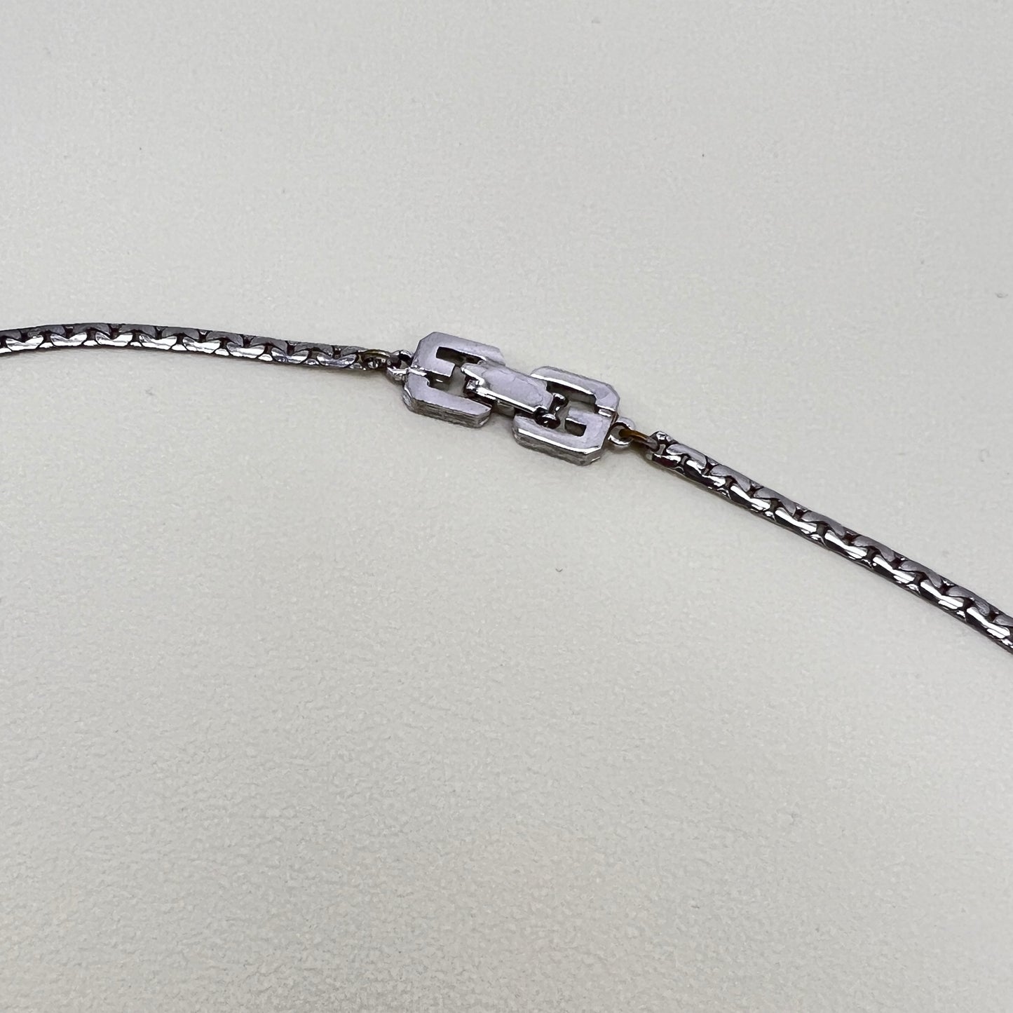 Givenchy Vintage G Logo Silver Long Necklace