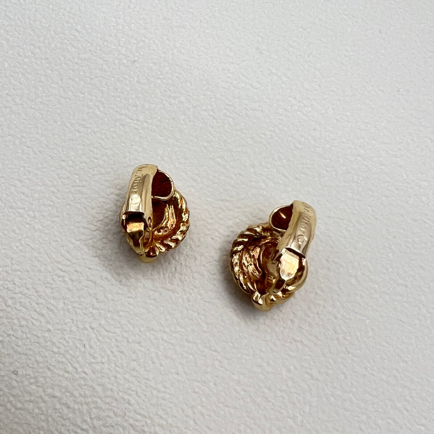 Missing - Christian Dior Vintage Twist Golden Clip-on Earrings