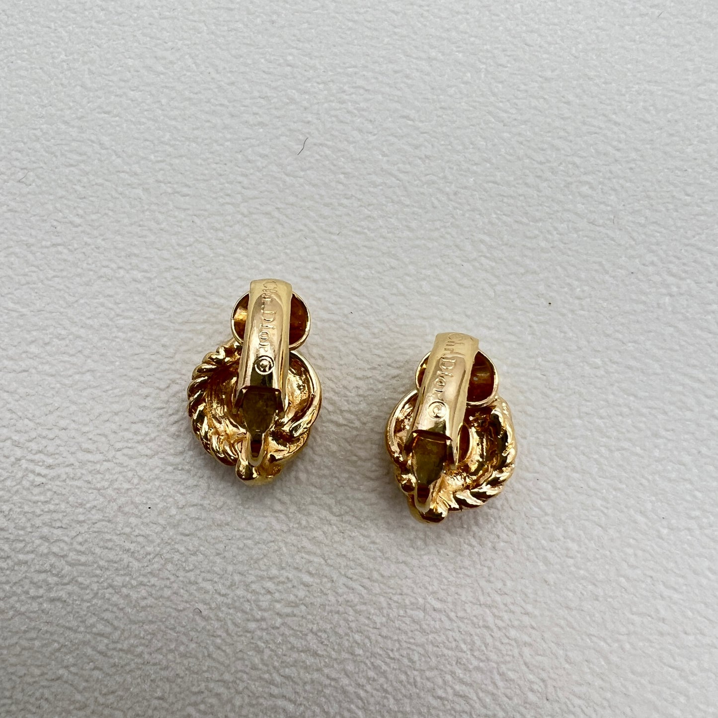 Christian Dior Vintage Twist Golden Clip-on Earrings