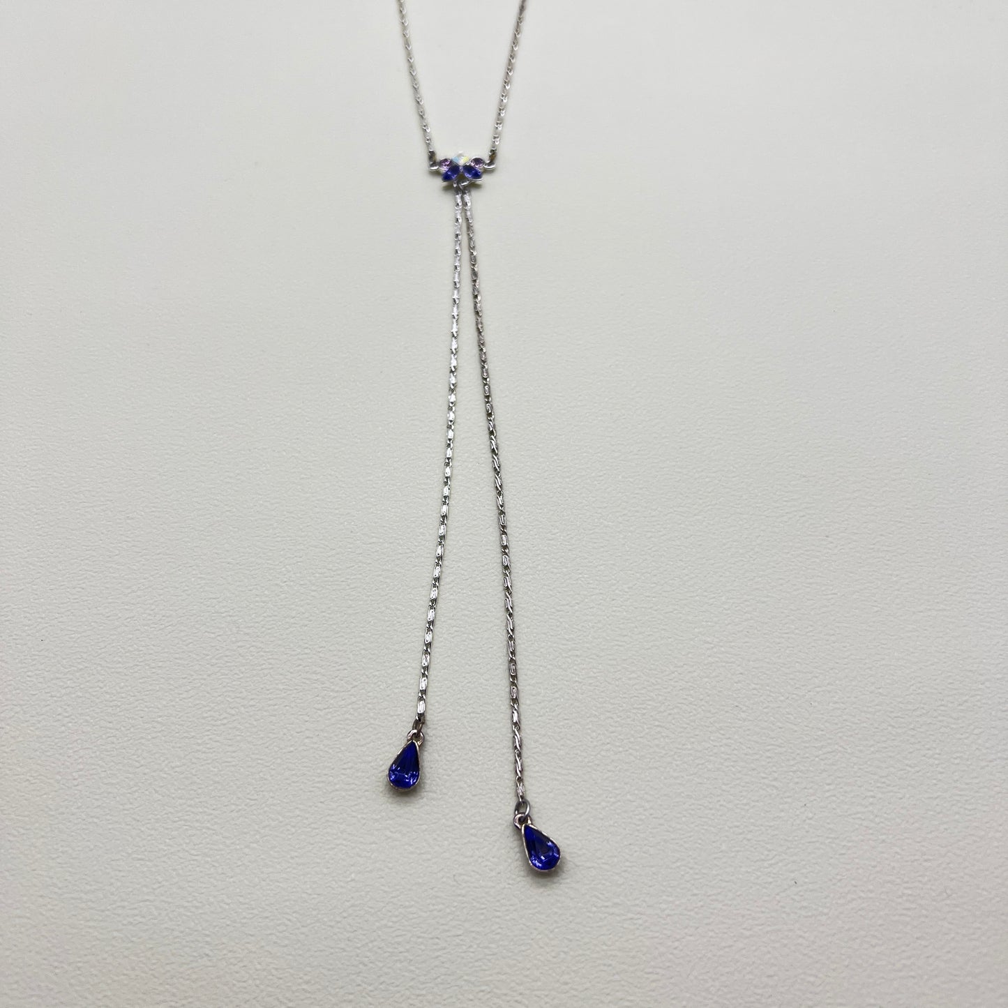 Givenchy Vintage Multi Color Stone Silver Necklace