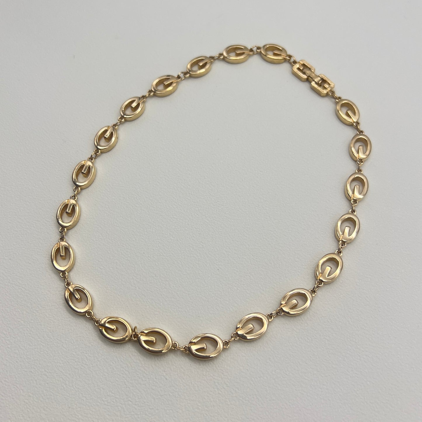 Givenchy Vintage G Logo Motif Golden Necklace